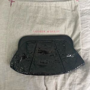 Lauren Merkin Black Patent Clutch
